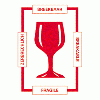 Etiqueta de manuseamento: Fragile (4 Idiomas) Etiqueta de manuseamento: Fragile (4 Idiomas)