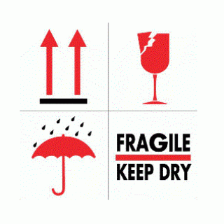 Etiqueta de manuseamento: Fragile (Vermelho) Etiqueta de manuseamento: Fragile (Vermelho)