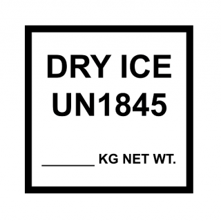 Marcação: Carbon Dioxide, Solid (Dry Ice)