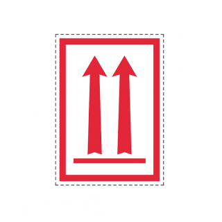 Etiqueta de manuseamento: Package Orientation (Vermelho) Etiqueta de manuseamento: Package Orientation (Vermelho)