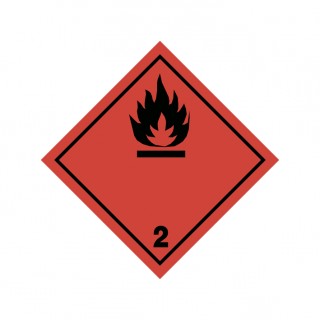 Etiqueta de perigo: Division 2.1—Flammable Gas (100 x 100 mm) Etiqueta de perigo: Division 2.1—Flammable Gas (100 x 100 mm)
