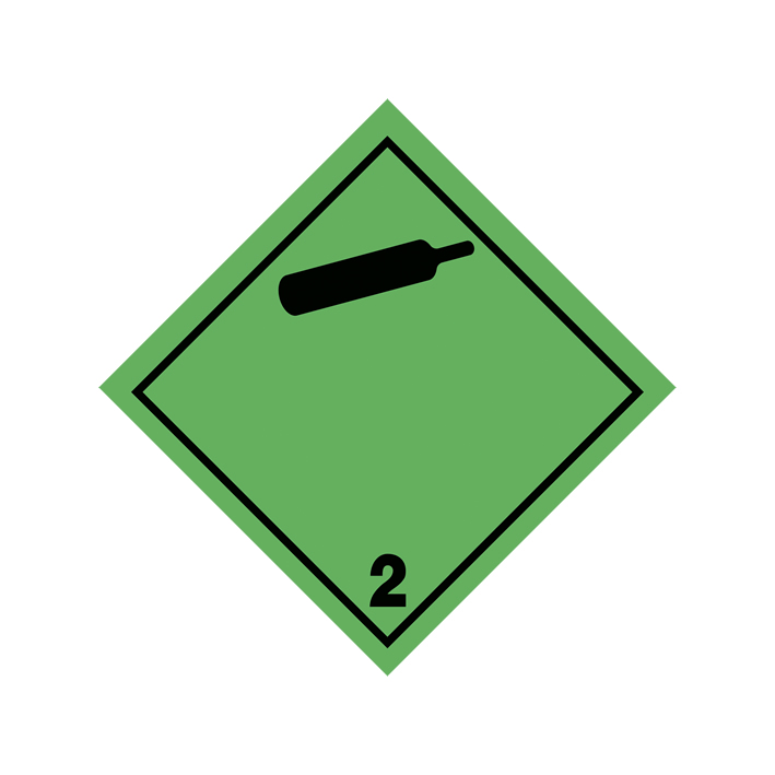Etiqueta de perigo: Division 2.2—Non-Flammable, Non-Toxic Gas (100 x 100 mm)