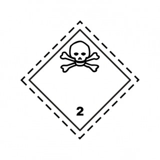 Etiqueta de perigo: Division 2.3—Toxic Gas (100 x 100 mm) Etiqueta de perigo: Division 2.3—Toxic Gas (100 x 100 mm)
