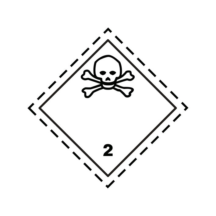 Etiqueta de perigo: Division 2.3—Toxic Gas (100 x 100 mm)