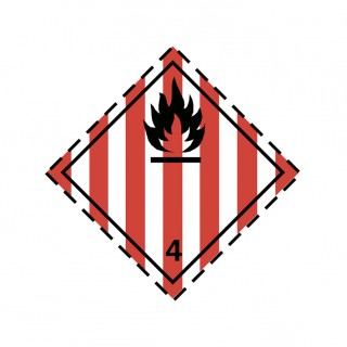 Placa-Etiqueta: Class 4.1—Flammable Solid (250 x 250 mm)
