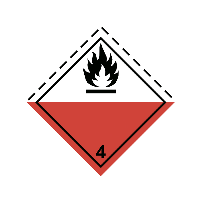 Etiqueta de perigo: Division 4.2—Spontaneous Combustion (100 x 100 mm)