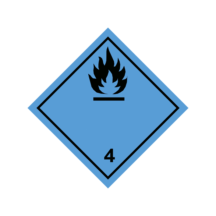 Etiqueta de perigo: Division 4.3—Dangerous When Wet (100 x 100 mm)