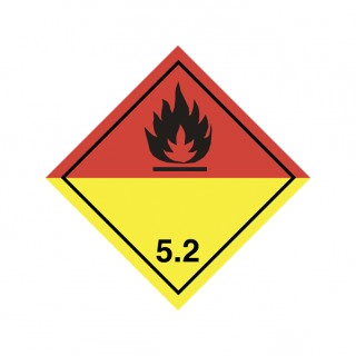 Etiqueta de perigo: Division 5.2—Organic Peroxides (100 x 100 mm) Etiqueta de perigo: Division 5.2—Organic Peroxides (100 x 100 mm)