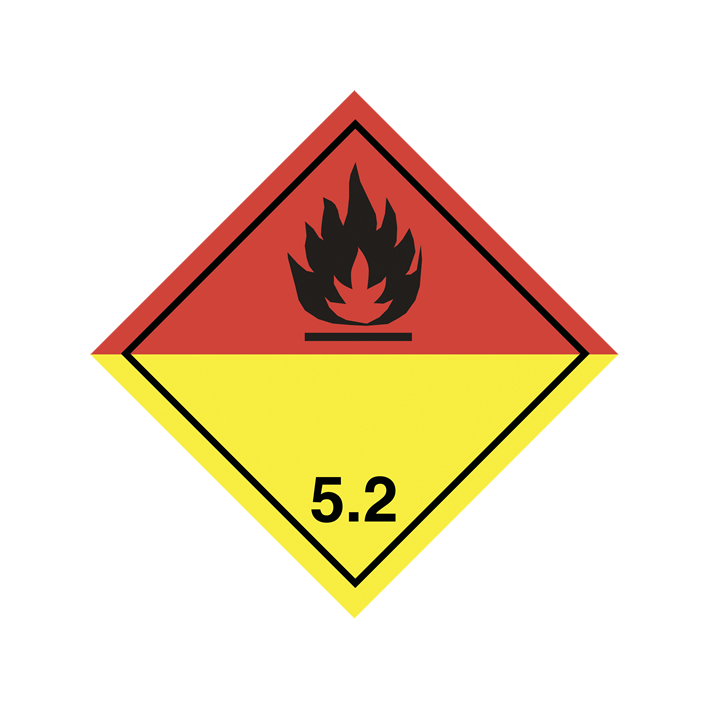 Etiqueta de perigo: Division 5.2—Organic Peroxides (100 x 100 mm)