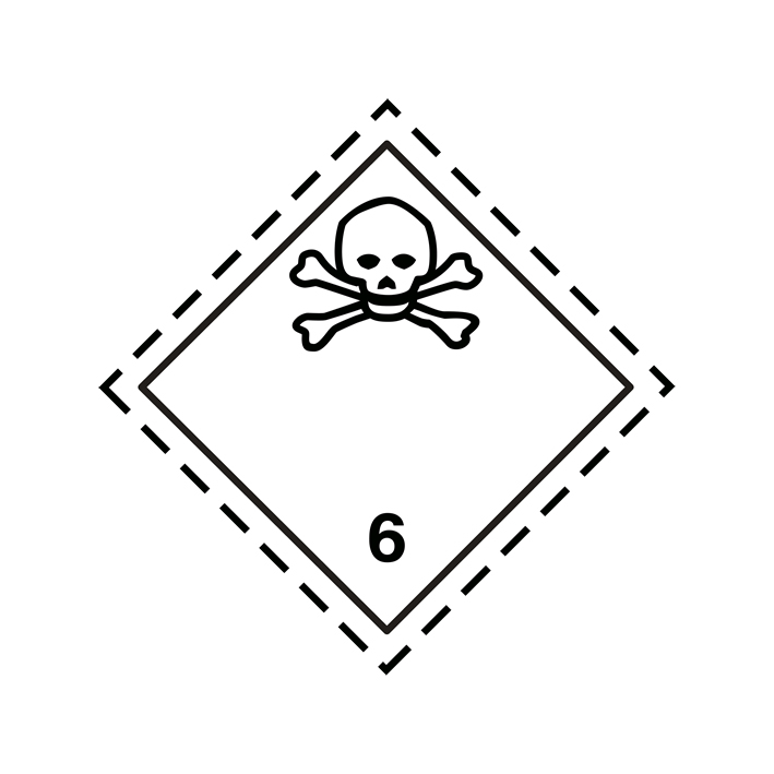 Etiqueta de perigo: Division 6.1—Toxic Substances (100 x 100 mm)