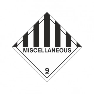 Etiqueta de perigo: Class 9—Miscellaneous (100 x 100 mm) Etiqueta de perigo: Class 9—Miscellaneous (100 x 100 mm)