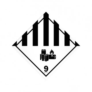 Etiqueta de perigo: Class 9—Lithium Batteries (100 x 100 mm) Etiqueta de perigo: Class 9—Lithium Batteries (100 x 100 mm)