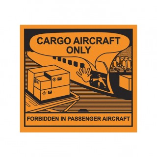 Etiqueta de manuseamento: Cargo Aircraft Only Etiqueta de manuseamento: Cargo Aircraft Only